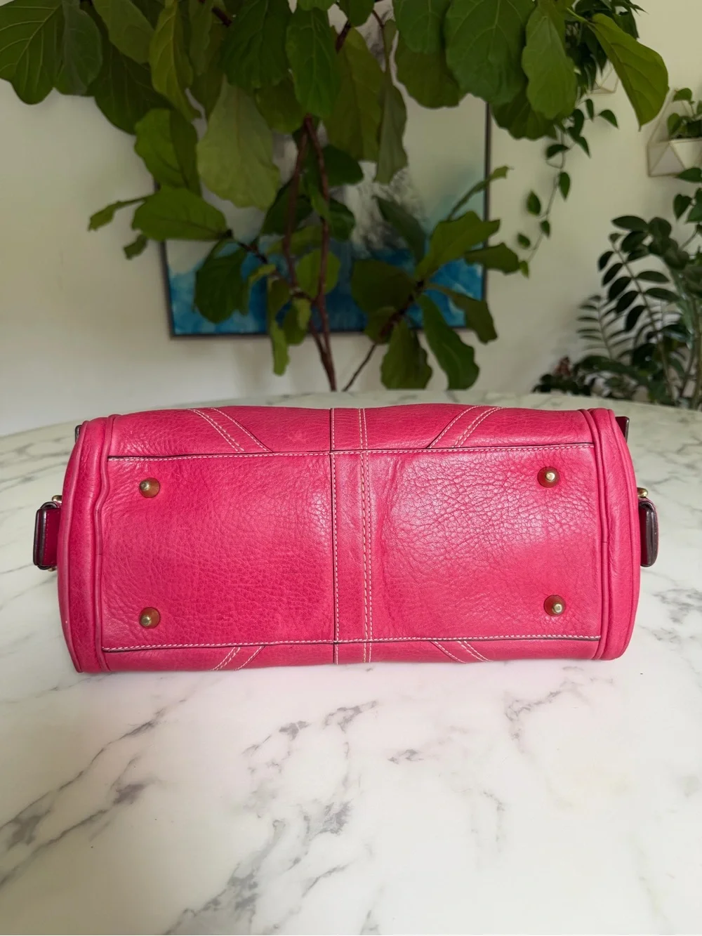 Coach Vintage Y2K Mia Pebbled Leather Satchel with Braided Handles 10048 Pink